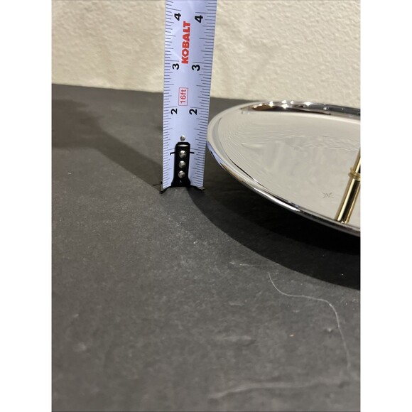 VTG Atomic Starburst Chrome Gold Tone TWO TIER Serving Dish Tray MCM Japan - Picture 7 of 16